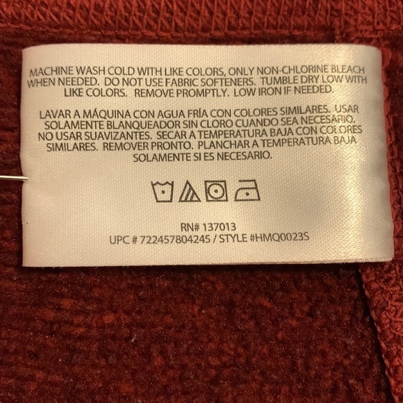 WOOLRICH Mens Zip Pullover, Size M, Red Mingled Black Knit Fabric. - Picture 5 of 6